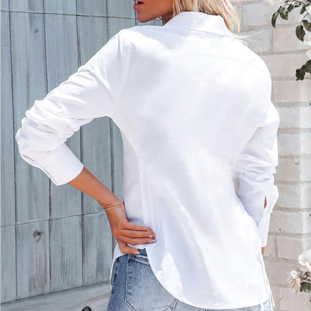 White Button Down Top - Picture 2 of 3